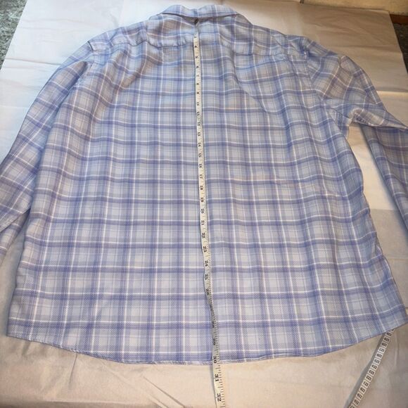 UNTUCKit Shirt Mens XXL Blue Button Up Plaid Textured Pinord Relaxed Fit Cotton - Picture 3 of 7